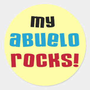 Adesivo Redondo Minha Abuelo Rocks T-shirts e presentes