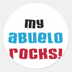 Adesivo Redondo Minha Abuelo Rocks T-shirts e presentes