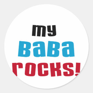 Adesivo Redondo Minha Baba Rocks T-shirts e presentes