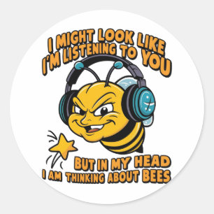 Adesivo Redondo Minha cabeça estou pensando em BEES