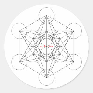 Adesivo Redondo minha caixa é um cubo de metatrons.