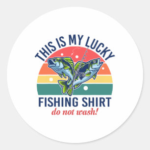 Adesivo Redondo Minha Camisa de Pesca Sortuda Juventude Crianças M