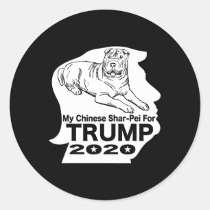 Adesivo Redondo Minha camiseta chinesa Shar-pei para Trump