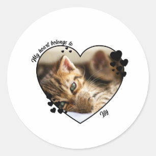 Adesivo Redondo Minha camiseta de gato personalizada é o meu tesou