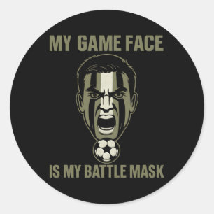 Adesivo Redondo Minha Cara de Jogo é Minha Máscara de Ttle Camufla
