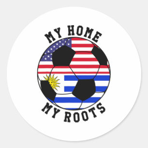 Adesivo Redondo Minha Casa Minhas Raízes Camisa Uruguay Bandeira F