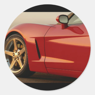 Adesivo Redondo Minha Corvette Vermelha