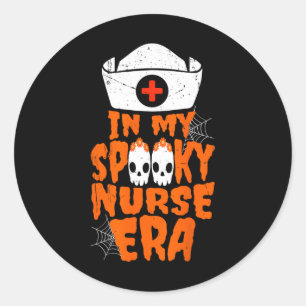 Adesivo Redondo Minha Enfermeira Spooky Era Dia de as Bruxas engra