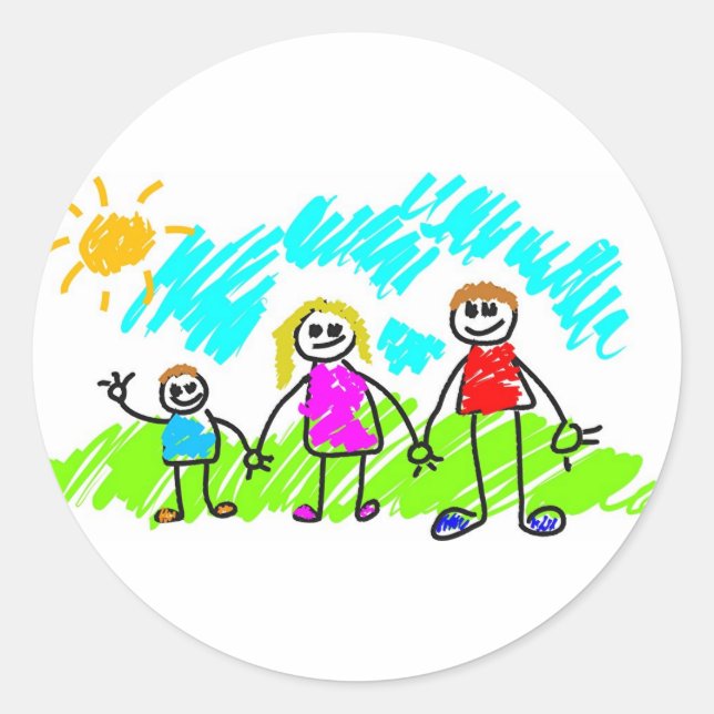 Adesivo Redondo Minha Família (Frente)