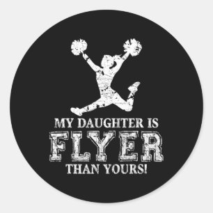 Adesivo Redondo Minha Filha É Flyer Cheer Cheerleading Mãe Pai Fu