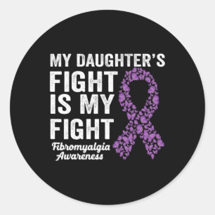 Adesivo Redondo Minha Filha Luta É Minha Luta Contra Fibromialgia