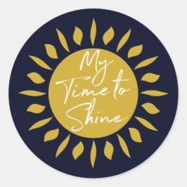 Adesivo Redondo Minha Hora De Brilhar, Impressão Dente Solar Cláss