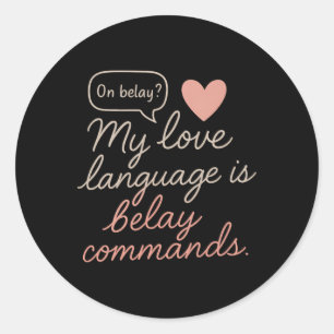 Adesivo Redondo Minha Linguagem do Amor São Comandos de Belay Esca