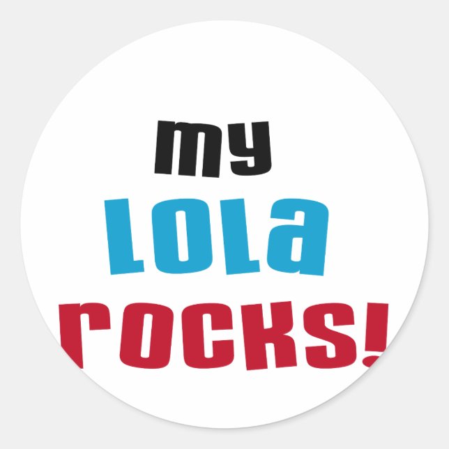 Adesivo Redondo Minha Lola Rocks T-shirts e presentes (Frente)
