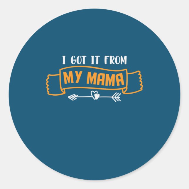 Adesivo Redondo Minha Mãe Deu-Lo Da Minha Mãe (Frente)