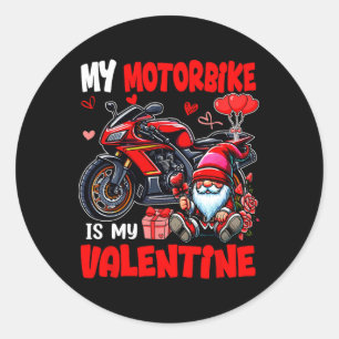 Adesivo Redondo Minha Moto É Meu Namorado Gnome Amante De Moto No