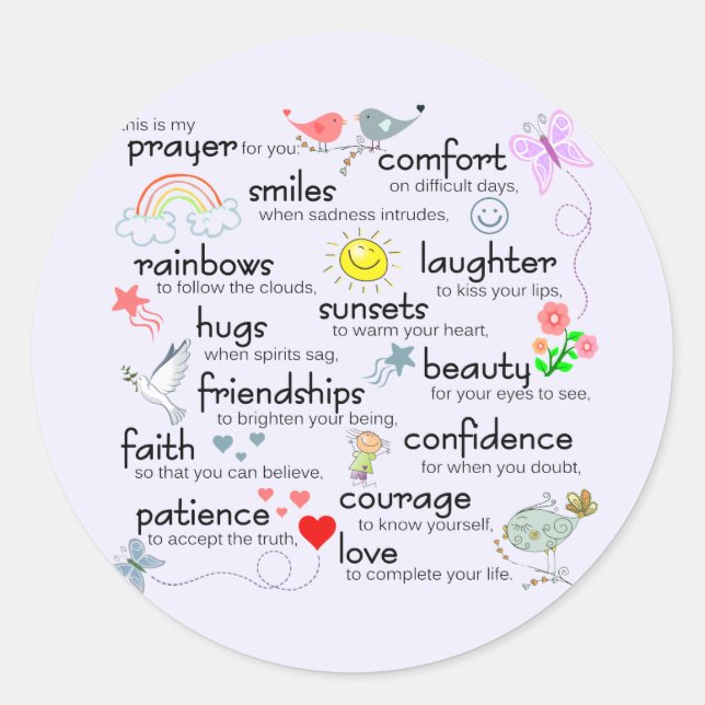 Adesivo Redondo Minha Oração Por Você (Frente)