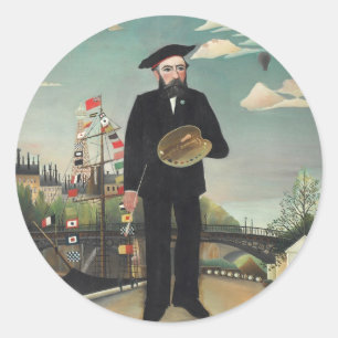 Adesivo Redondo Minha Paisagem de Retrato 1890, Henri Rousseau