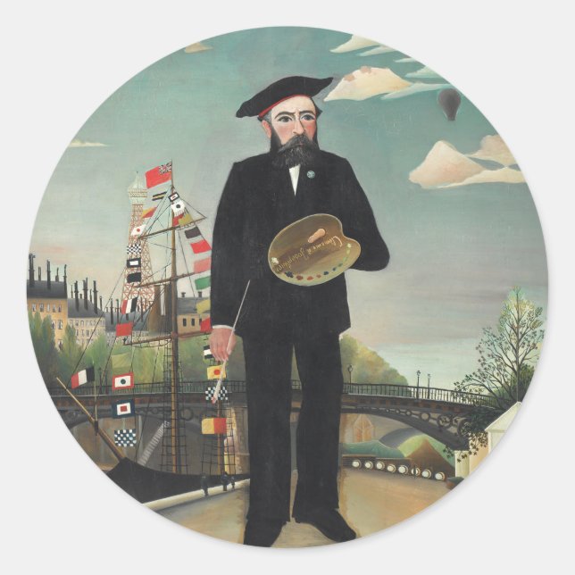 Adesivo Redondo Minha Paisagem de Retrato 1890, Henri Rousseau (Frente)