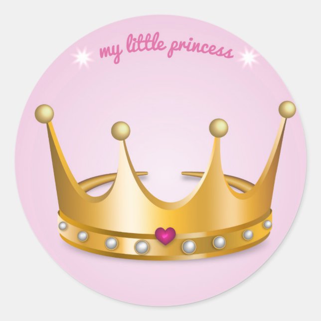 Adesivo Redondo Minha Pequena Princesa Stickers (Frente)