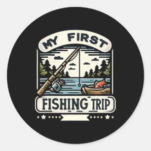 Adesivo Redondo Minha Primeira Viagem de Pesca