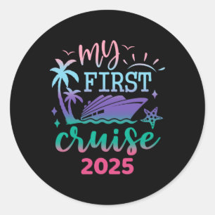 Adesivo Redondo Minha Primeira Viagem Familiar de Cruise 2025