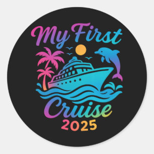 Adesivo Redondo Minha Primeira Viagem Familiar de Cruise 2025
