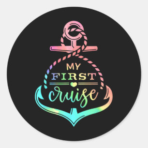 Adesivo Redondo Minha Primeira Viajante De Cruise Rookie Fora Corr