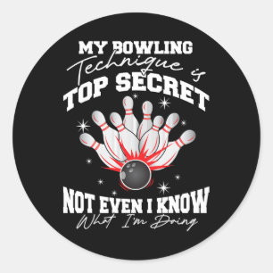 Adesivo Redondo Minha Técnica De Boliche É A Boliche Secreta B