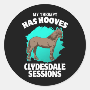 Adesivo Redondo Minha Terapia Tem Cascos Clydesdale Sessões Horseb