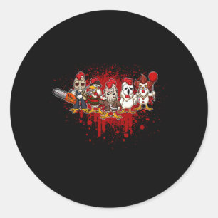 Adesivo Redondo Minha Tripulação do Horror - Galinha do Halloween