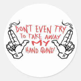 Adesivo Redondo Minhas Armas de Mão