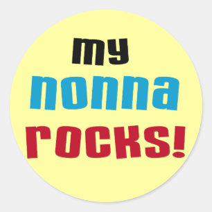 Adesivo Redondo Minhas camisetas e presentes de nonna Rocks
