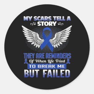Adesivo Redondo Minhas cicatrizes contam uma história - Consciênci