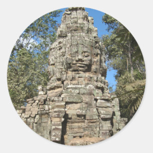 Adesivo Redondo Mini Bayon… Ta Prohm, Siem Reap, Cambodia