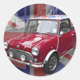 Adesivo Redondo Mini carro clássico britânico