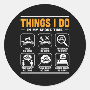 Adesivo Redondo Mini Carro Rc Entusiasta Coisas Que Eu Faço Em Min