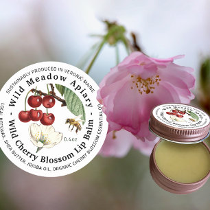 Adesivo Redondo Mini Cera De Beescera Lip Contentor Lid Label Cher