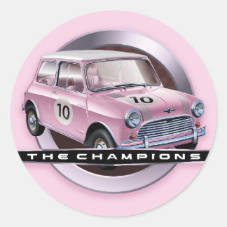 Adesivo Redondo Mini Cooper S rosa