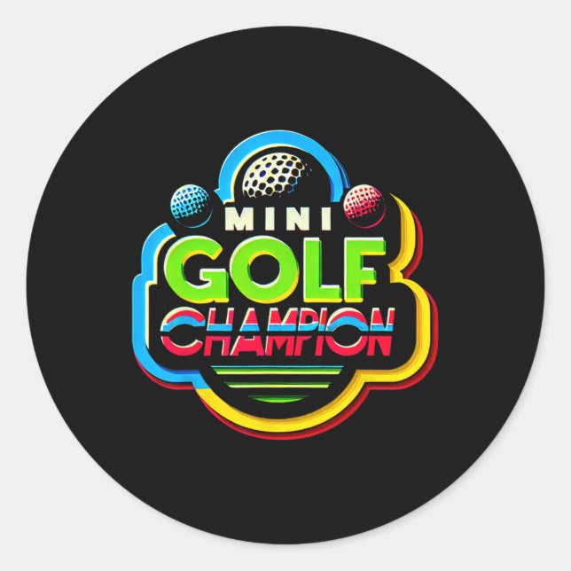 Adesivo Redondo Mini Golf Champion - (Frente)