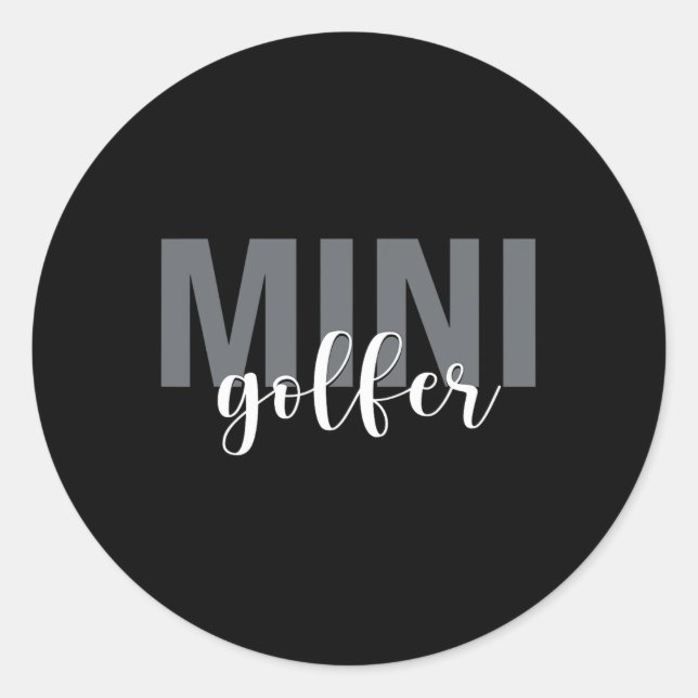 Adesivo Redondo Mini Golfer Golf Miniatura Golfe (Frente)