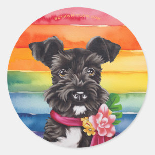 Adesivo Redondo Mini Schnauzer Pride