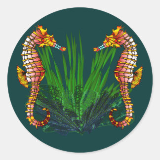 Adesivo Redondo Mini Sequaruium Peeks Autocolantes do Mar