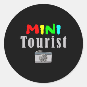 Adesivo Redondo Mini Turistas Turistas Lembrança Férias Viagens Re
