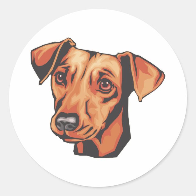 Adesivo Redondo Miniatura Pinscher (Frente)