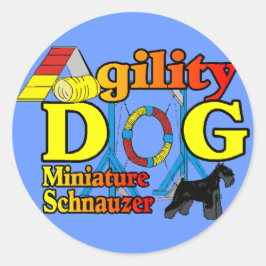 Adesivo Redondo Miniatura_Schnauzer_Agilidade