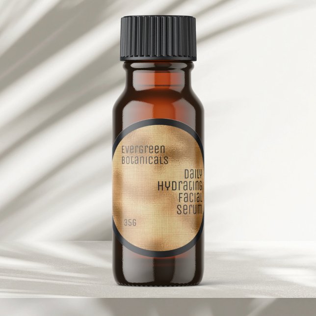 Adesivo Redondo Mínima Bela rotula ouro e preto (Criador carregado)