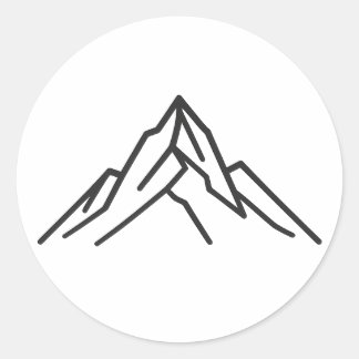 Adesivo Redondo Minimal Alpine Mountain Line Art Sticker