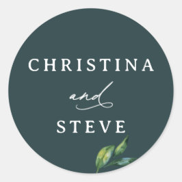 Adesivo Redondo Minimal and Chic Green Wedding