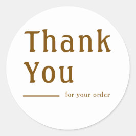 Adesivo Redondo Minimal Classic Personalized Round Thank You Gift 